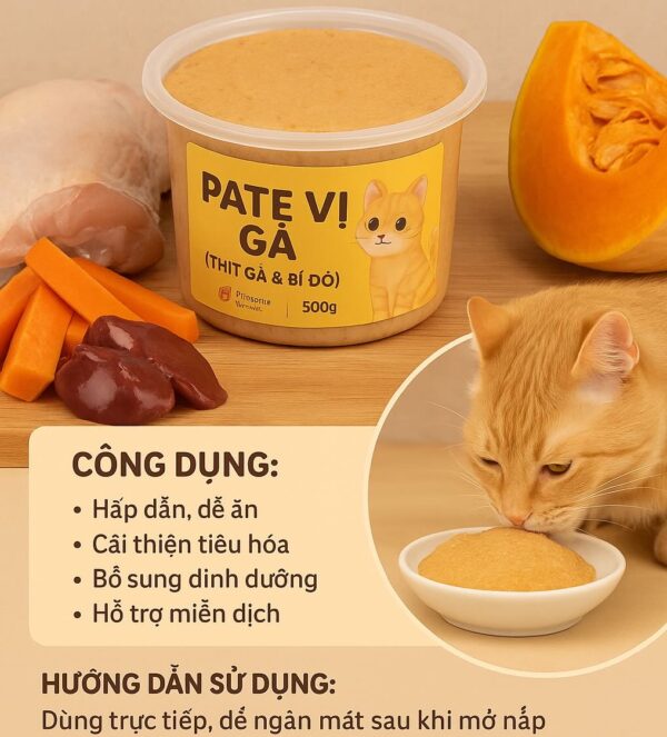 Pate vị Gà (Thịt Gà & Bí Đỏ) - 500g
